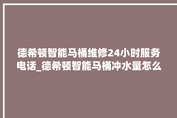 德希顿智能马桶维修24小时服务电话_德希顿智能马桶冲水量怎么调节 。马桶