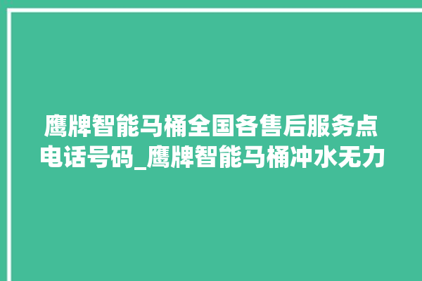 鹰牌智能马桶全国各售后服务点电话号码_鹰牌智能马桶冲水无力怎么解决 。马桶