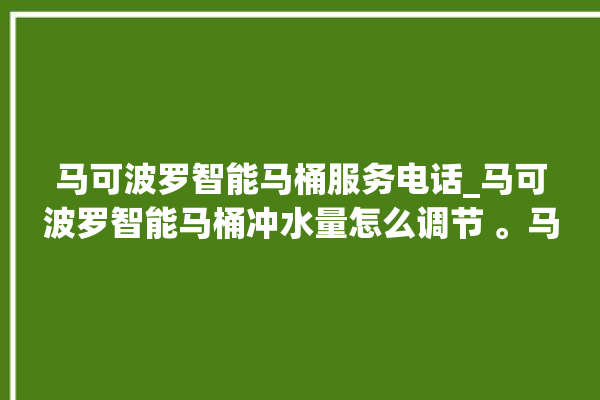 马可波罗智能马桶服务电话_马可波罗智能马桶冲水量怎么调节 。马可波罗