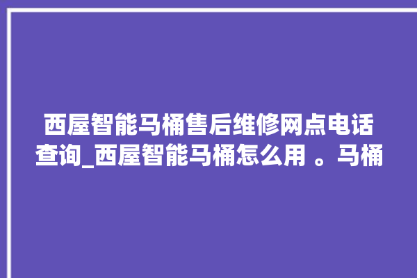 西屋智能马桶售后维修网点电话查询_西屋智能马桶怎么用 。马桶