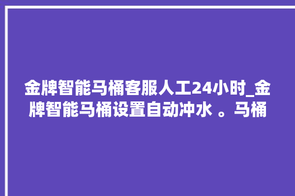 金牌智能马桶客服人工24小时_金牌智能马桶设置自动冲水 。马桶