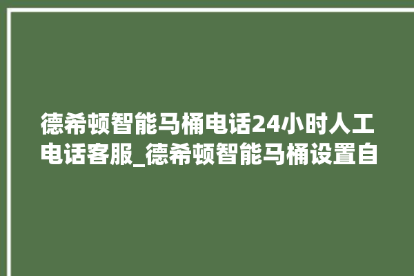 德希顿智能马桶电话24小时人工电话客服_德希顿智能马桶设置自动冲水 。马桶