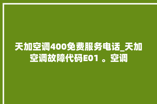 天加空调400免费服务电话_天加空调故障代码E01 。空调