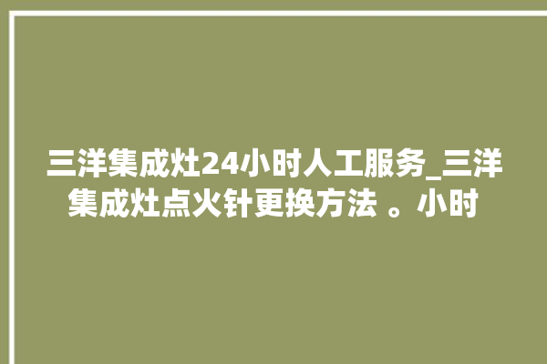 三洋集成灶24小时人工服务_三洋集成灶点火针更换方法 。小时