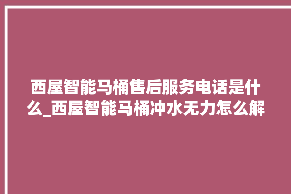 西屋智能马桶售后服务电话是什么_西屋智能马桶冲水无力怎么解决 。马桶