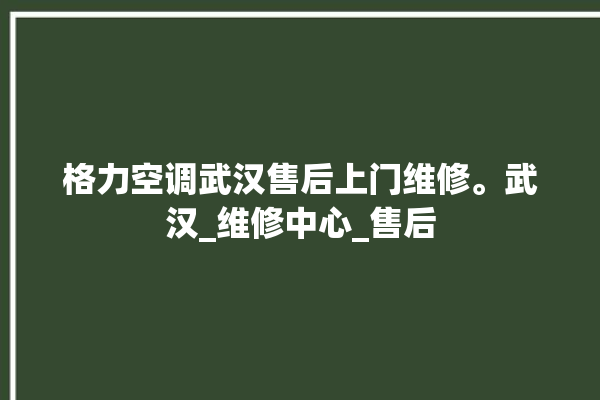 格力空调武汉售后上门维修。武汉_维修中心_售后