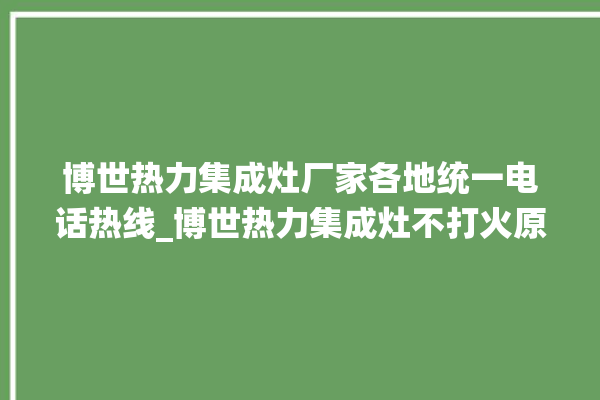 博世热力集成灶厂家各地统一电话热线_博世热力集成灶不打火原因 。热力