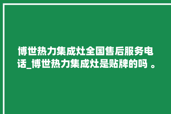 博世热力集成灶全国售后服务电话_博世热力集成灶是贴牌的吗 。热力