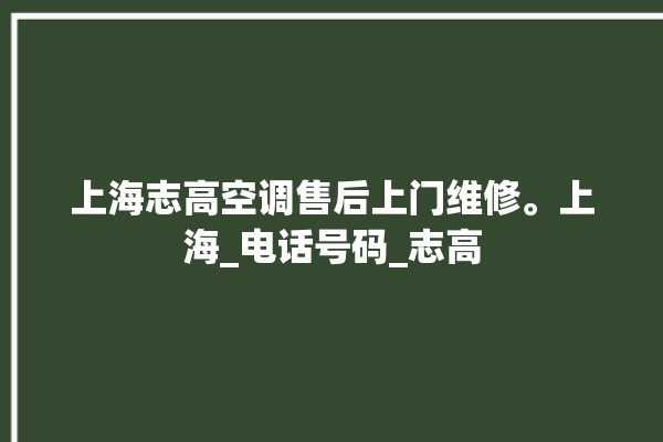 上海志高空调售后上门维修。上海_电话号码_志高