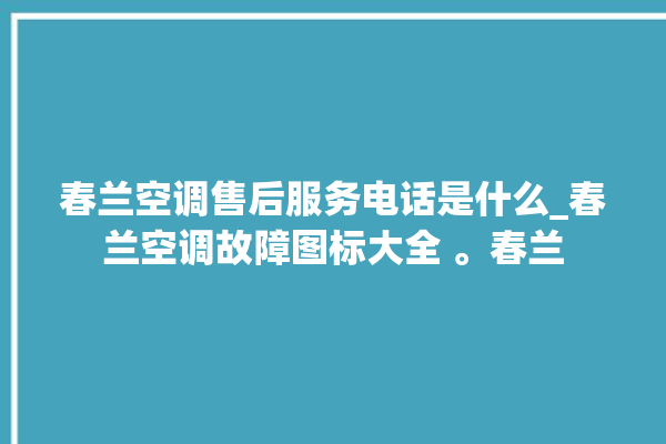 春兰空调售后服务电话是什么_春兰空调故障图标大全 。春兰