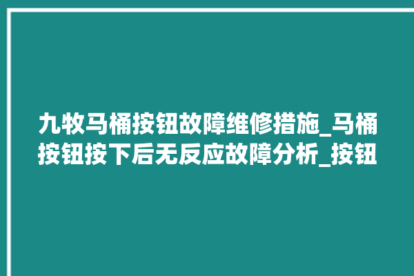 九牧马桶按钮故障维修措施_马桶按钮按下后无反应故障分析_按钮_按下