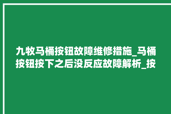 九牧马桶按钮故障维修措施_马桶按钮按下之后没反应故障解析_按钮_故障