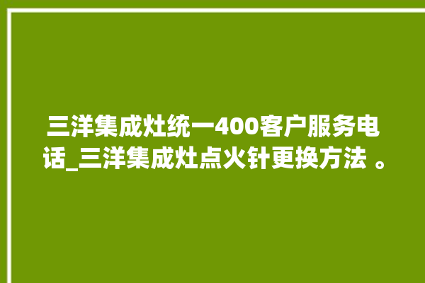 三洋集成灶统一400客户服务电话_三洋集成灶点火针更换方法 。服务电话