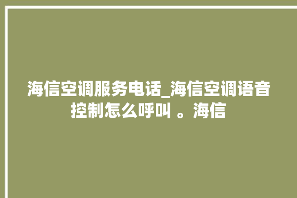 海信空调服务电话_海信空调语音控制怎么呼叫 。海信