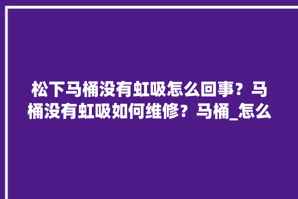 松下马桶没有虹吸怎么回事？马桶没有虹吸如何维修？马桶_怎么回事