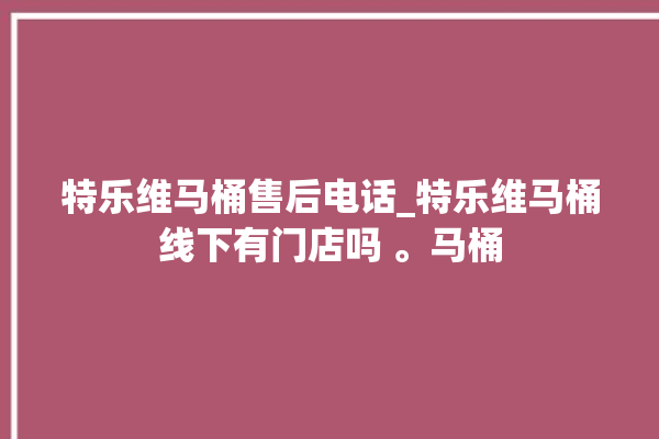 特乐维马桶售后电话_特乐维马桶线下有门店吗 。马桶