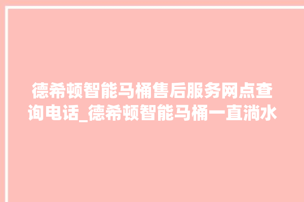 德希顿智能马桶售后服务网点查询电话_德希顿智能马桶一直淌水修理图解 。马桶