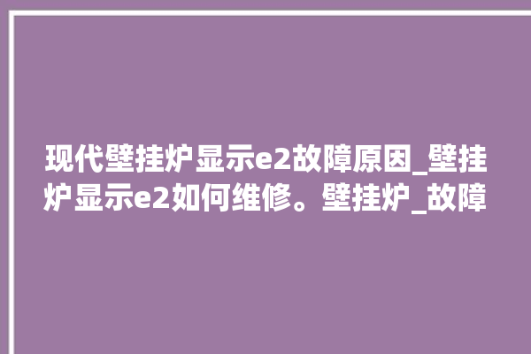 现代壁挂炉显示e2故障原因_壁挂炉显示e2如何维修。壁挂炉_故障