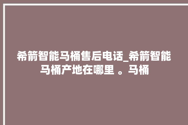 希箭智能马桶售后电话_希箭智能马桶产地在哪里 。马桶