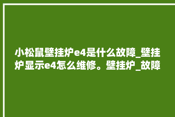 小松鼠壁挂炉e4是什么故障_壁挂炉显示e4怎么维修。壁挂炉_故障