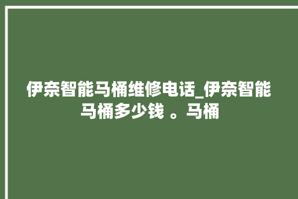 伊奈智能马桶维修电话_伊奈智能马桶多少钱 。马桶