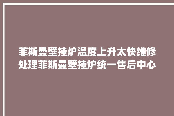 菲斯曼壁挂炉温度上升太快维修处理菲斯曼壁挂炉统一售后中心。菲斯_壁挂炉