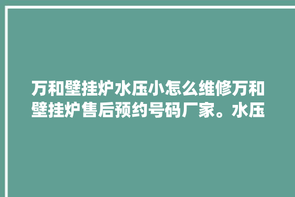 万和壁挂炉水压小怎么维修万和壁挂炉售后预约号码厂家。水压_壁挂炉