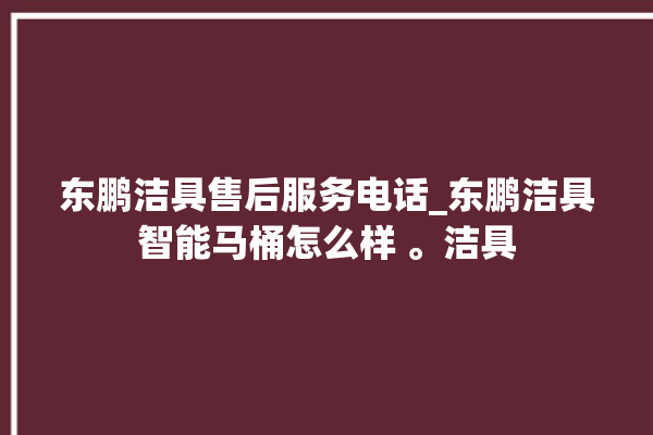 东鹏洁具售后服务电话_东鹏洁具智能马桶怎么样 。洁具