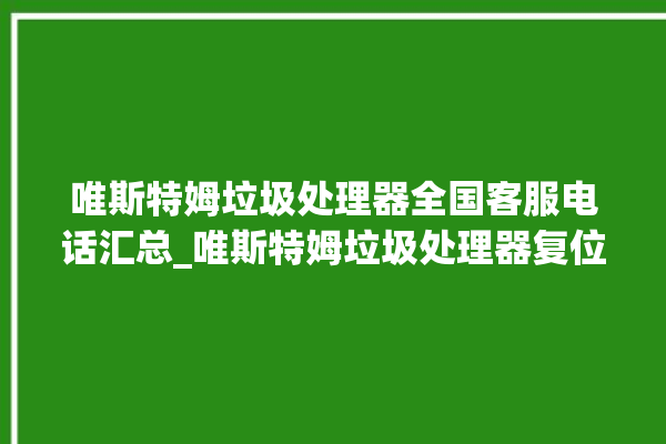 唯斯特姆垃圾处理器全国客服电话汇总_唯斯特姆垃圾处理器复位开关在哪里 。斯特