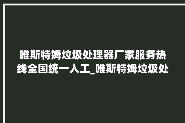 唯斯特姆垃圾处理器厂家服务热线全国统一人工_唯斯特姆垃圾处理器常见故障 。斯特