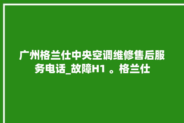 广州格兰仕中央空调维修售后服务电话_故障H1 。格兰仕