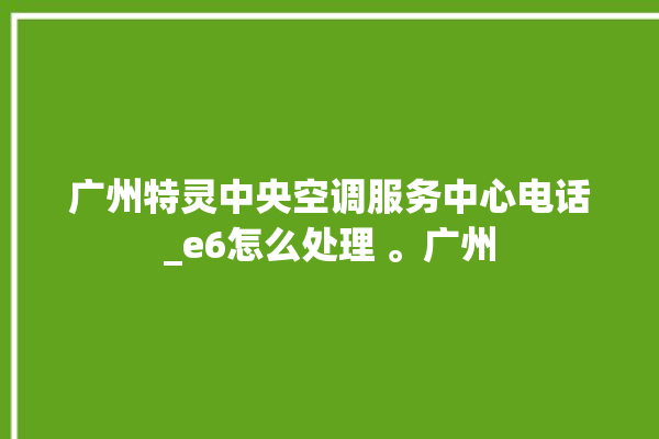 广州特灵中央空调服务中心电话_e6怎么处理 。广州