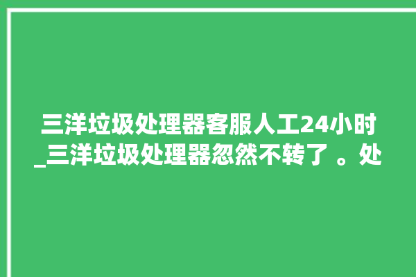 三洋垃圾处理器客服人工24小时_三洋垃圾处理器忽然不转了 。处理器