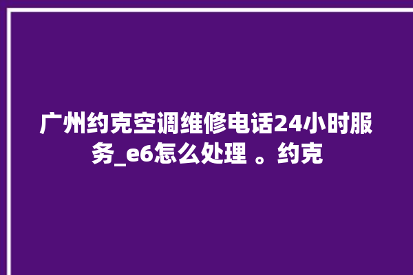 广州约克空调维修电话24小时服务_e6怎么处理 。约克