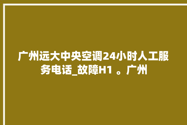 广州远大中央空调24小时人工服务电话_故障H1 。广州