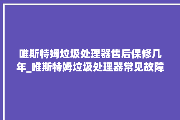 唯斯特姆垃圾处理器售后保修几年_唯斯特姆垃圾处理器常见故障 。斯特