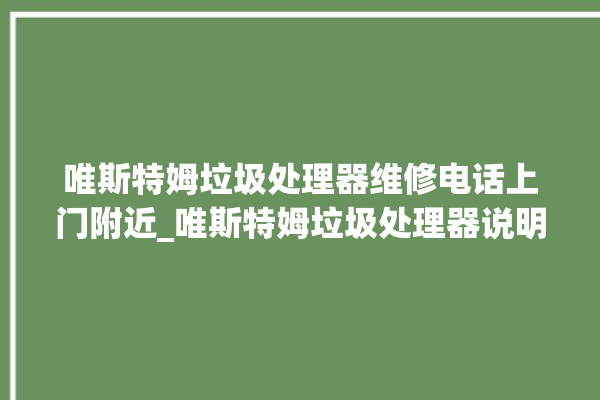 唯斯特姆垃圾处理器维修电话上门附近_唯斯特姆垃圾处理器说明书 。斯特