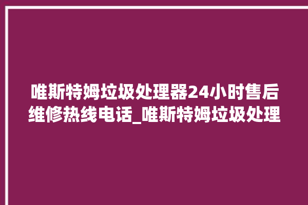 唯斯特姆垃圾处理器24小时售后维修热线电话_唯斯特姆垃圾处理器是哪生产的 。斯特