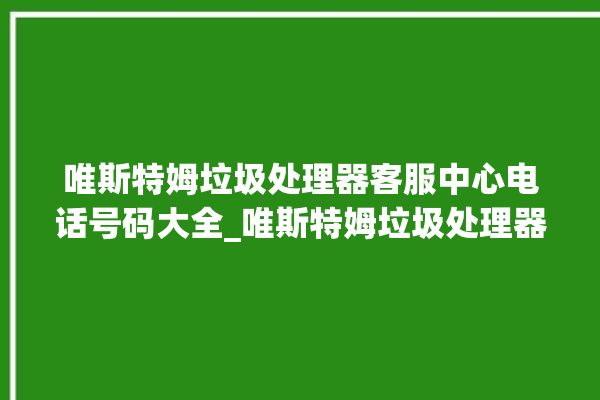 唯斯特姆垃圾处理器客服中心电话号码大全_唯斯特姆垃圾处理器自动进水功能 。斯特