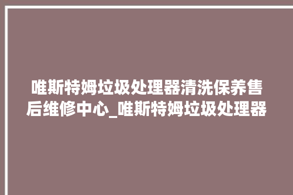 唯斯特姆垃圾处理器清洗保养售后维修中心_唯斯特姆垃圾处理器质量怎样 。斯特