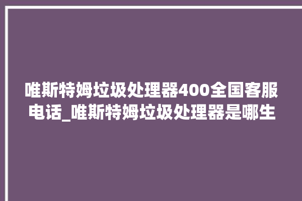 唯斯特姆垃圾处理器400全国客服电话_唯斯特姆垃圾处理器是哪生产的 。斯特