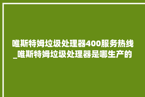 唯斯特姆垃圾处理器400服务热线_唯斯特姆垃圾处理器是哪生产的 。斯特