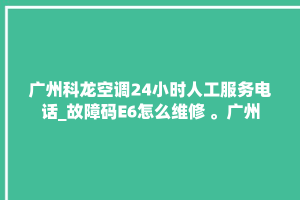 广州科龙空调24小时人工服务电话_故障码E6怎么维修 。广州