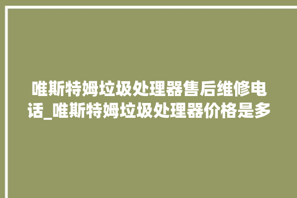 唯斯特姆垃圾处理器售后维修电话_唯斯特姆垃圾处理器价格是多少钱 。斯特