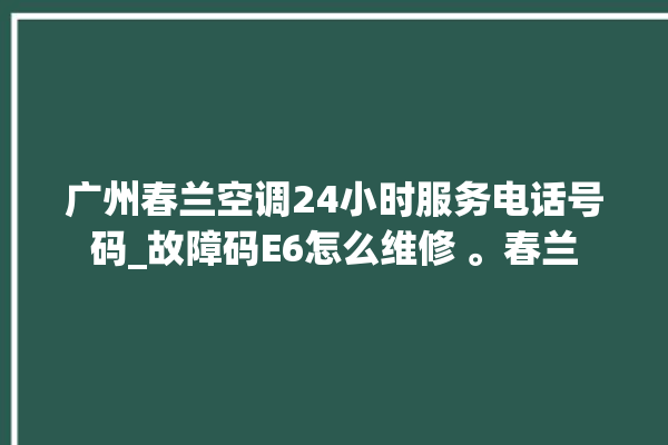 广州春兰空调24小时服务电话号码_故障码E6怎么维修 。春兰