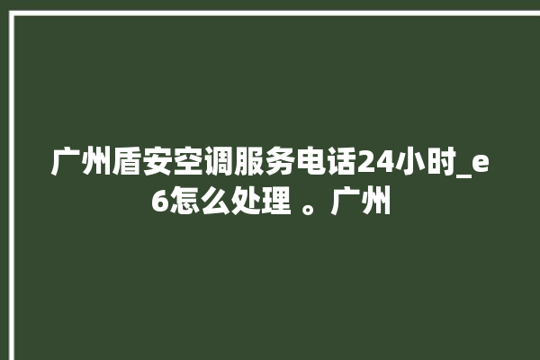 广州盾安空调服务电话24小时_e6怎么处理 。广州