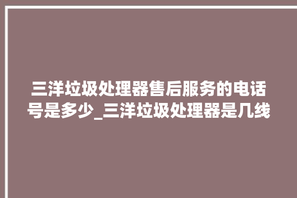 三洋垃圾处理器售后服务的电话号是多少_三洋垃圾处理器是几线品牌 。处理器