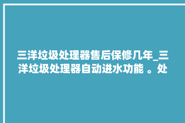 三洋垃圾处理器售后保修几年_三洋垃圾处理器自动进水功能 。处理器