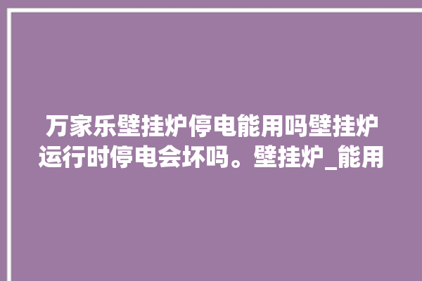 万家乐壁挂炉停电能用吗壁挂炉运行时停电会坏吗。壁挂炉_能用