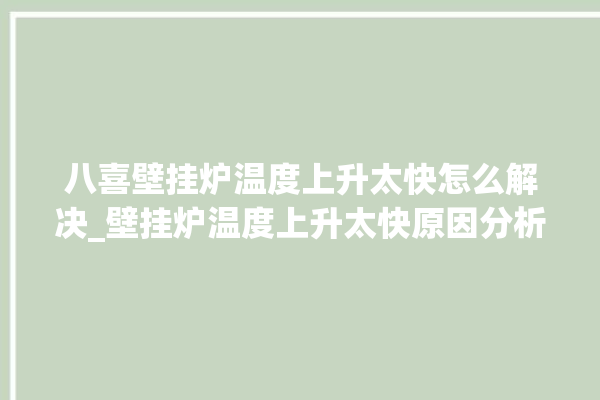 八喜壁挂炉温度上升太快怎么解决_壁挂炉温度上升太快原因分析。太快_温度